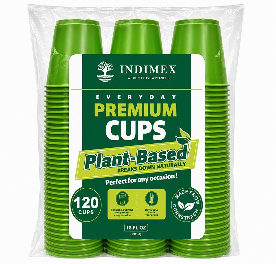 Corn Starch Cups — 120 ct — Green