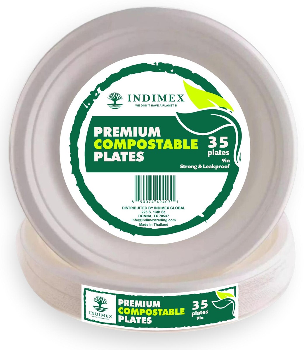 Bagasse Plates & Bowls — 9" Plate